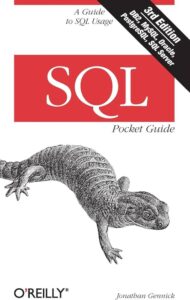 Intermediate SQL reference book – SQL Pocket Guide offers quick access to syntax, functions, and SQL commands.