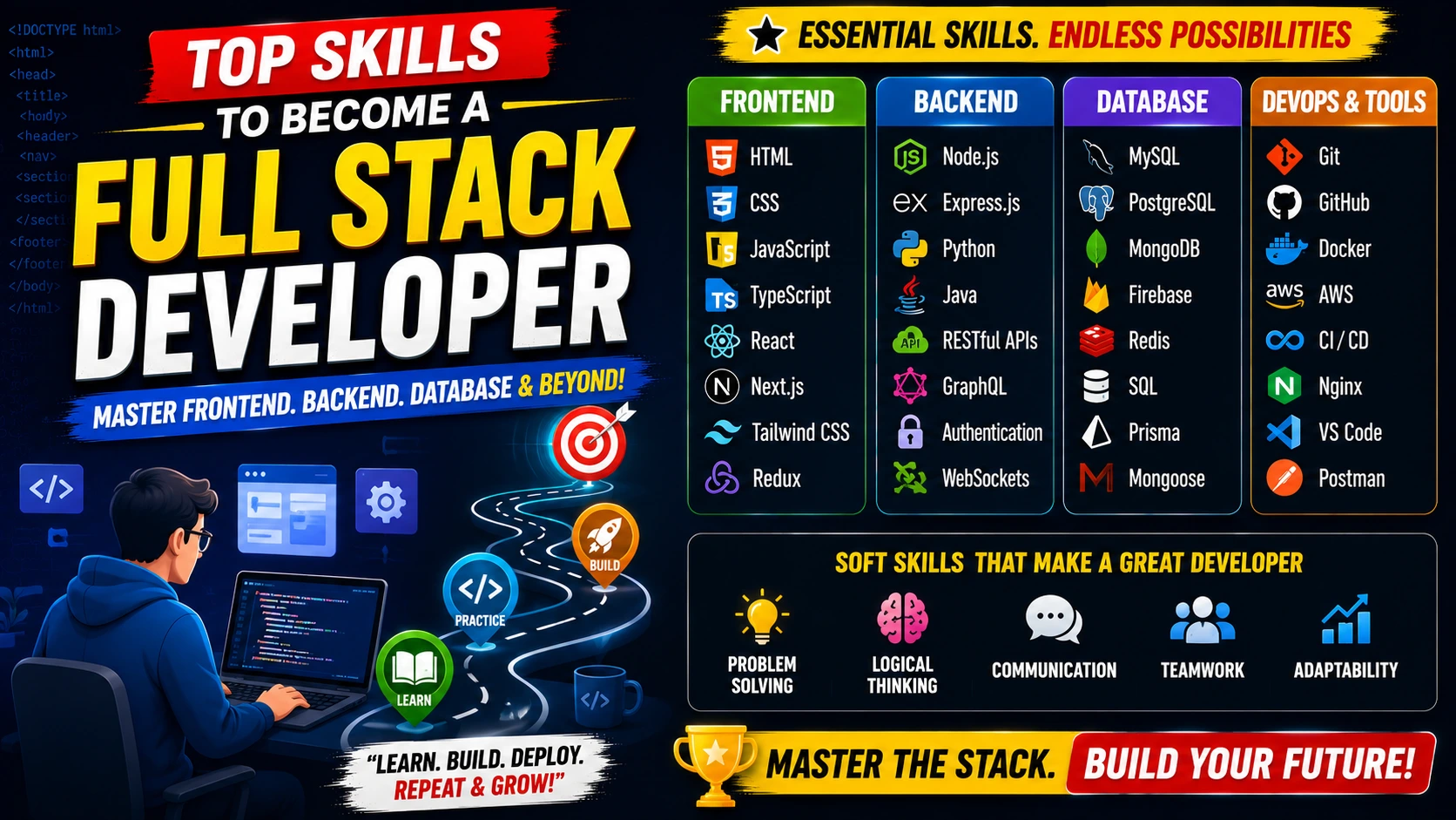 Top Skills To Become a Full Stack Developer