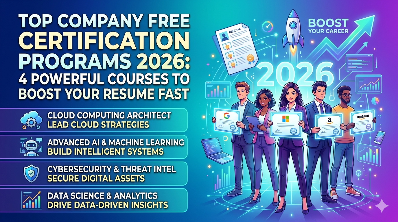 Top Company Free Certification Programs 2026 4 Powerful Courses to Boost Your Resume Fast