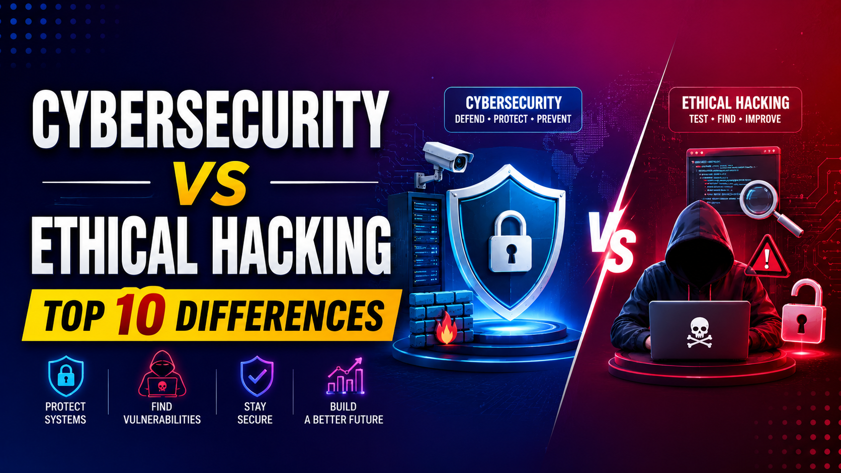 Cybersecurity Vs Ethical Hacking Top 10 Differences