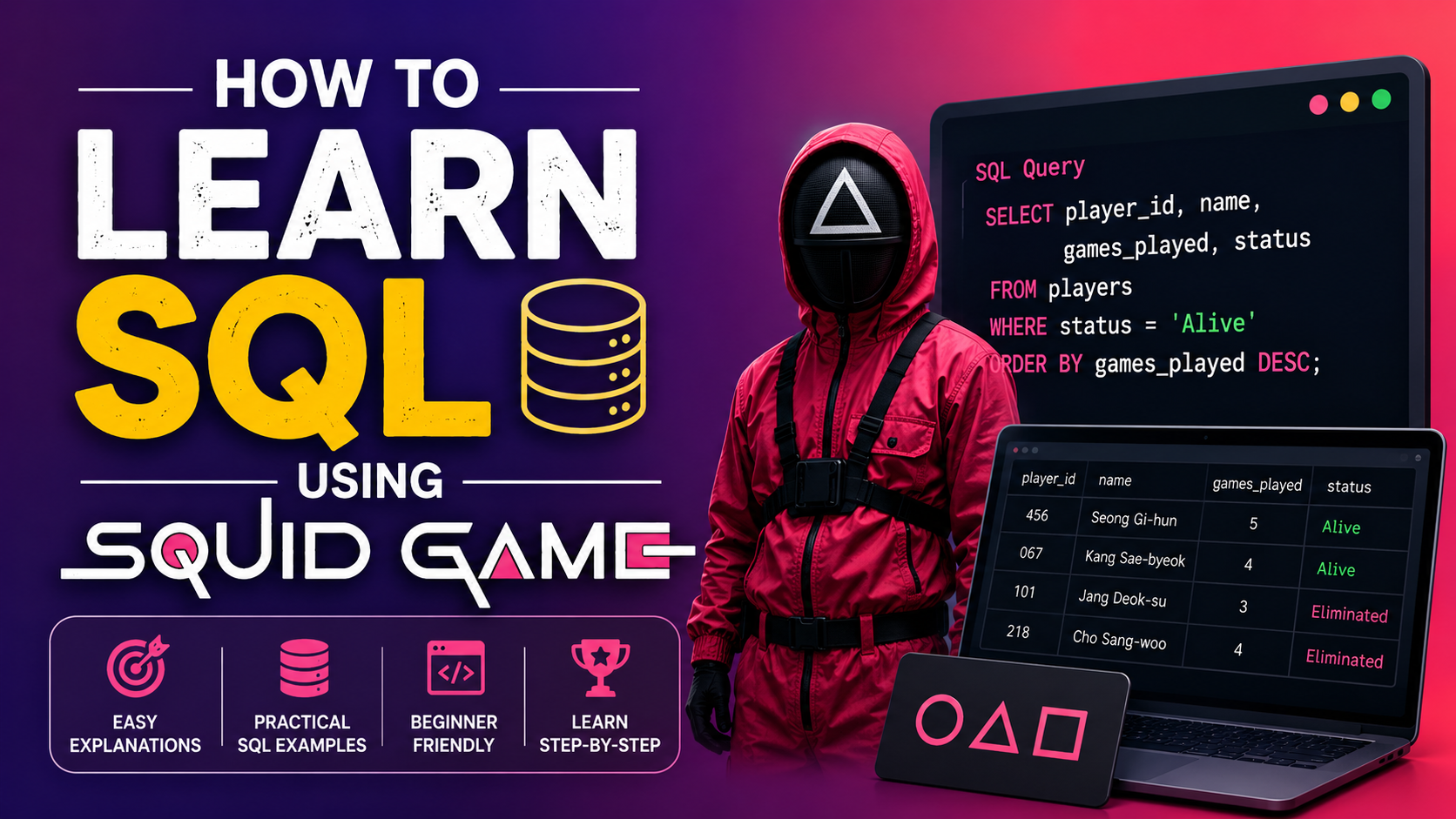 How to Learn SQL Using Squid Games