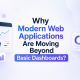 Create a blog image for 'Why Modern Web Applications Are Moving Beyond Basic Dashboards?' make it simple.. highlight title centre