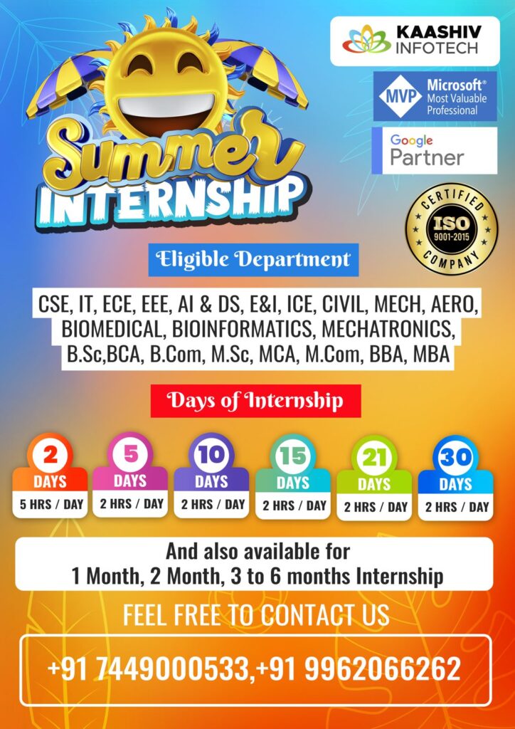 summer internship in chennai